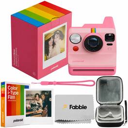 Polaroid - Now Gen 3 I-Type Instant Camera Bundle w/ Color Film (8 Exposures), Case & Strap - Pink