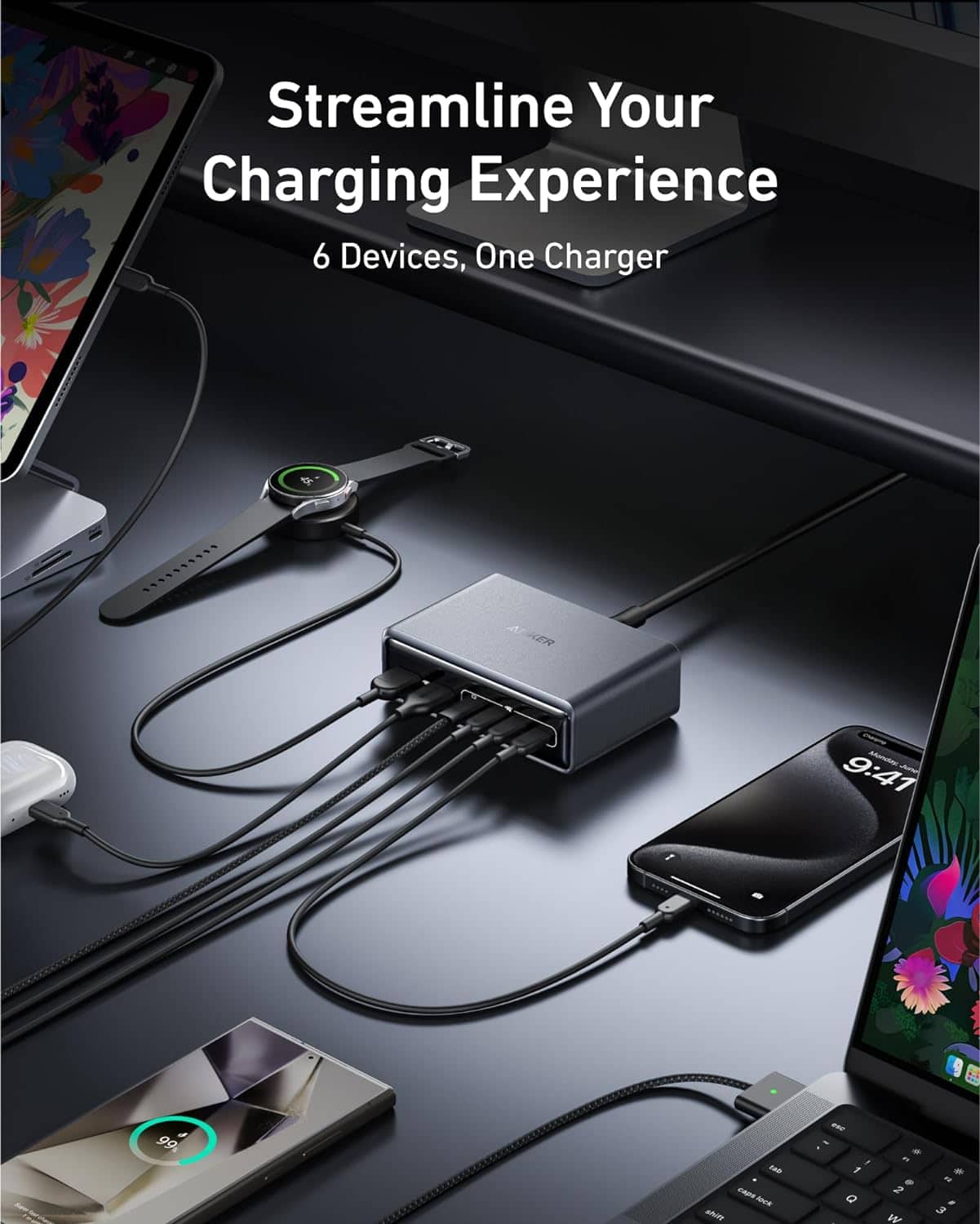 Streamline Your Charging Experience 6 Devices, One Charger