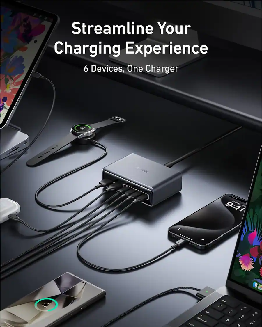 Popular 043 Anker Prime Desktop Charger (200W, 6 Ports, GaN) Silver - Best Buy