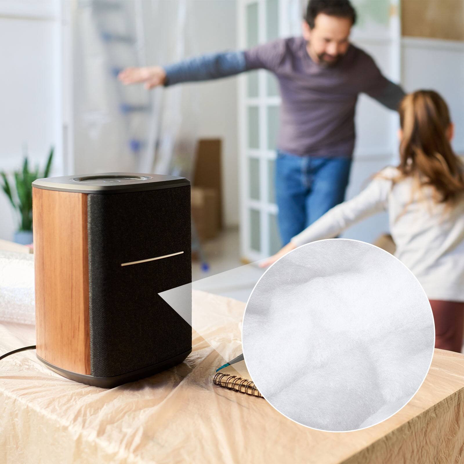 Alt View 5. Unique Bargains - Speaker Sound-Absorbing Cotton Polyester Fiber 100x180x8cm Flame Retardant Acoustic Insulation DIY HIFI - White.