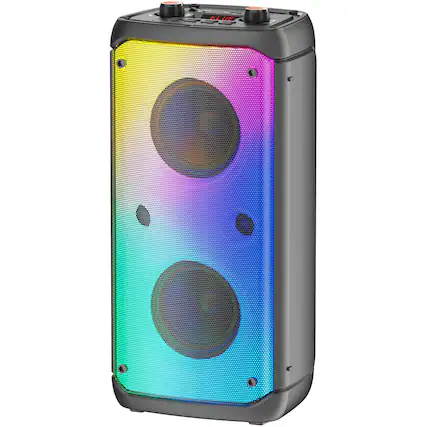 Front. Dazzed Corner - Bluetooth Speaker, Portable Outdoor Party Speaker with Subwoofer - Black.