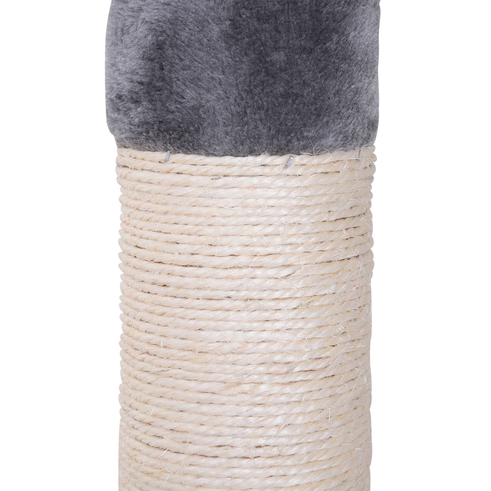 Alt View 5. Pawhut - 102" Adjustable Height Floor to Ceiling Cat Tree, 5 Level Cat Tower with Scratching Posts, Hammock - Grey.