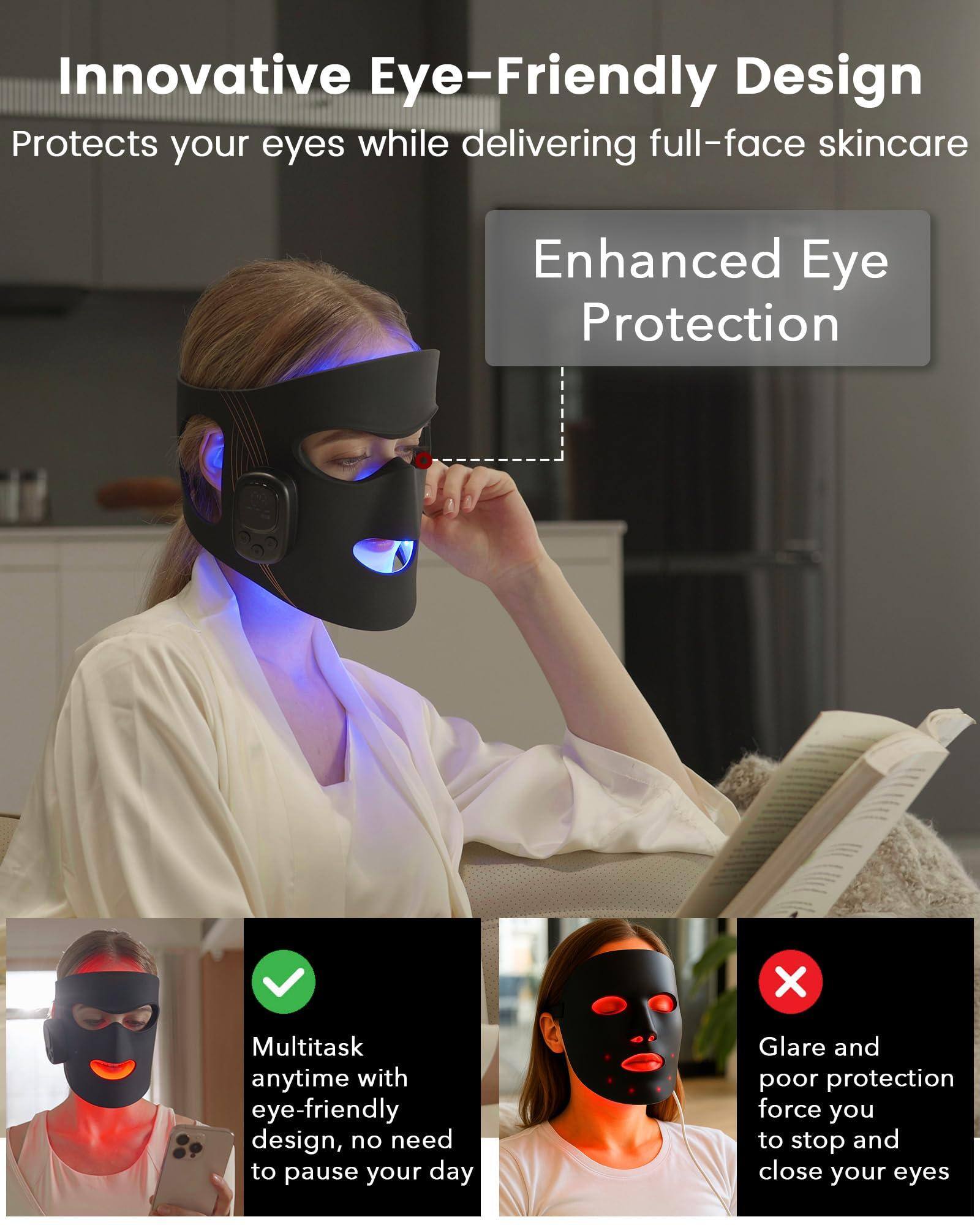 Innovative Eye-Friendly Design  
Protects your eyes while delivering full-face skincare  

Enhanced Eye Protection  

Multitask anytime with eye-friendly design, no need to pause your day  

Glare and poor protection force you to stop and close your eyes