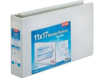 11x17 Binder/Reliure ClearVue  
Holds 11x17 Sheets  
Convenient for storing 11x17 sheets  
CTOPS