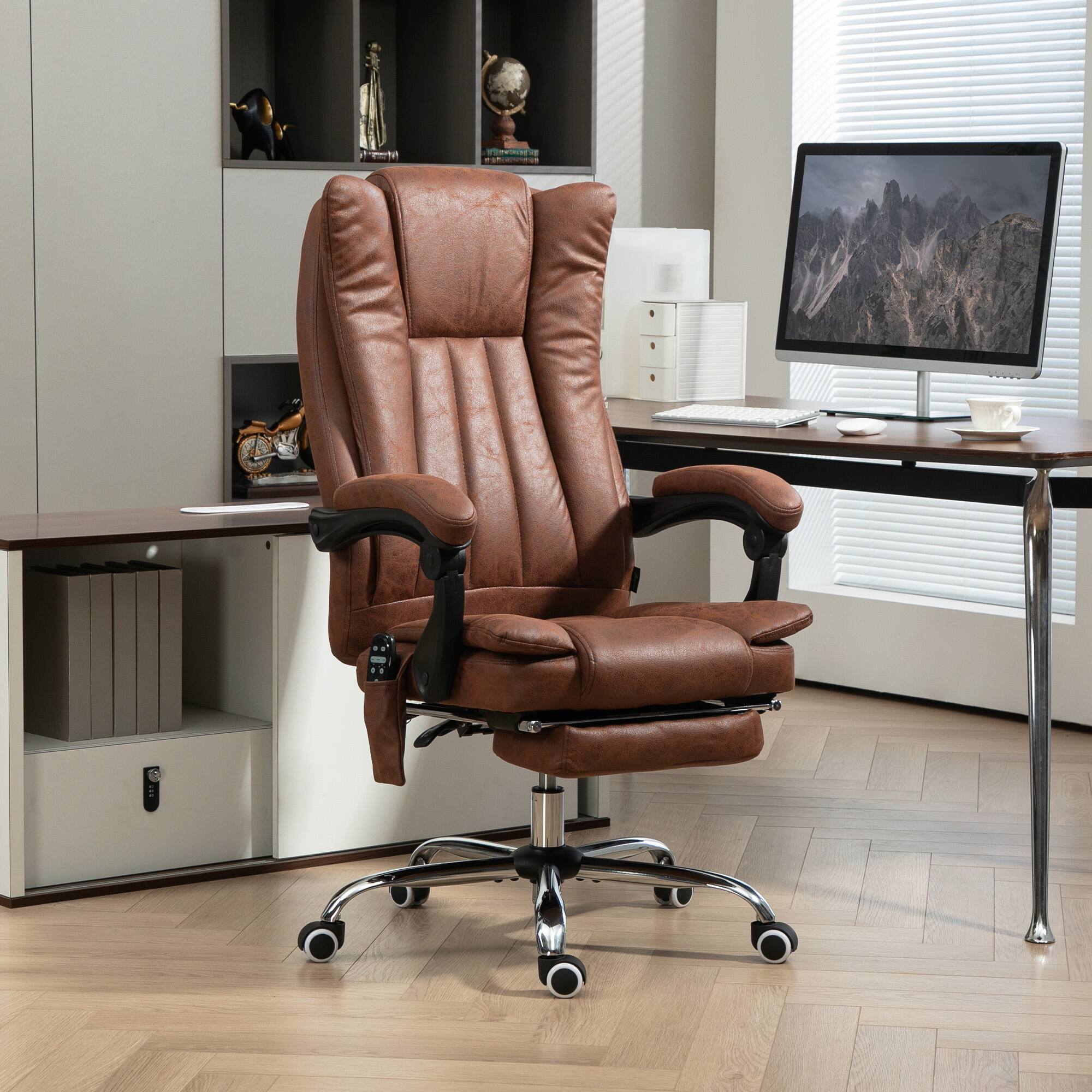Alt View 1. Vinsetto - Office Chair with 6 Points and Heat - Brown.