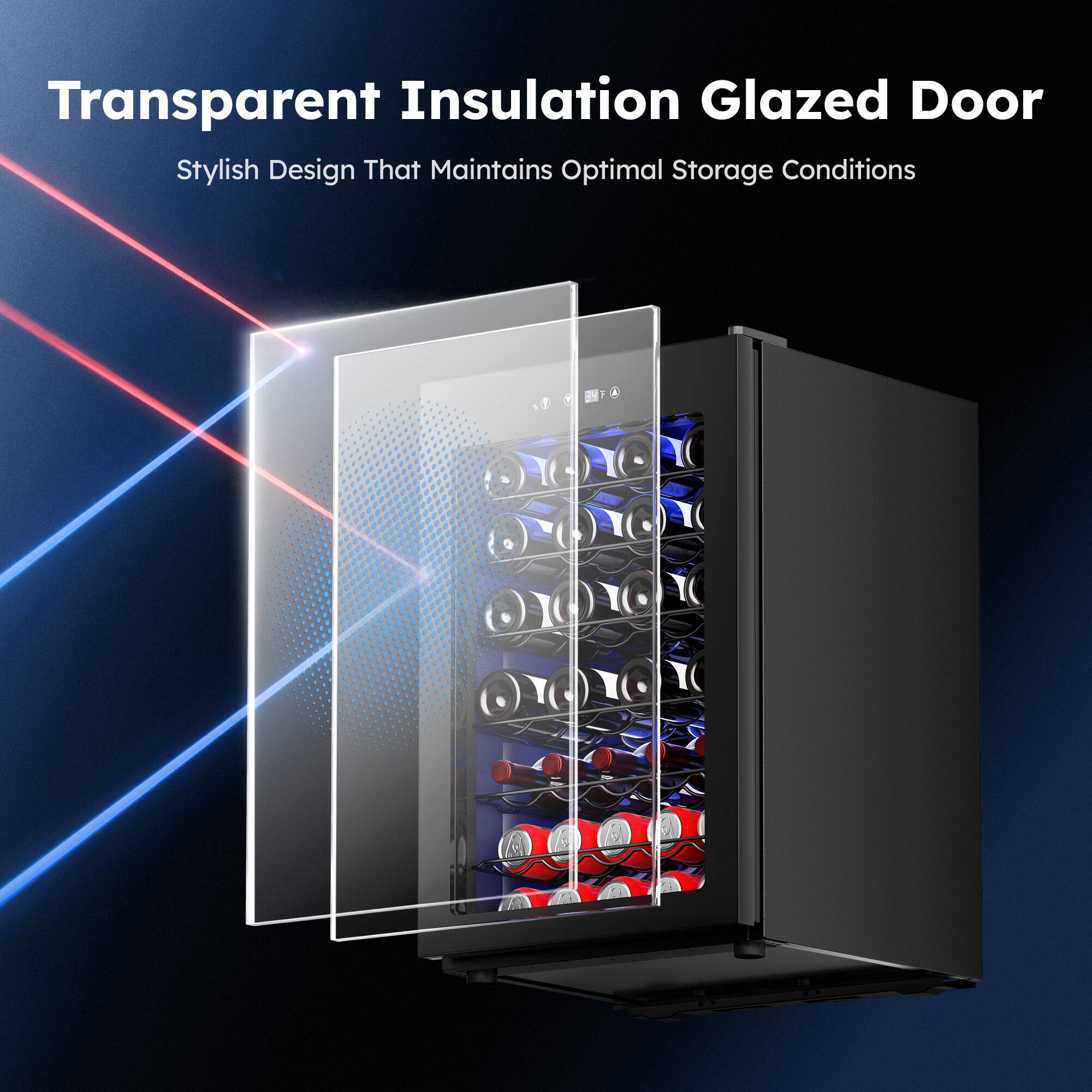 Transparent Insulation Glazed Door  
Stylish Design That Maintains Optimal Storage Conditions