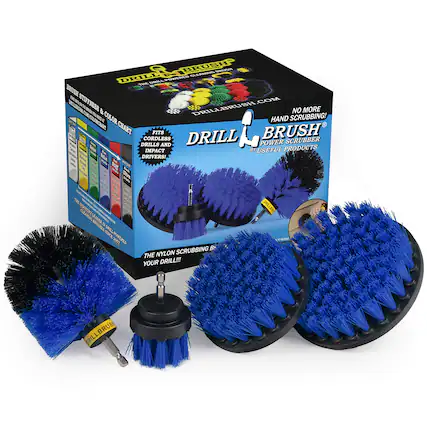 DRILL BRUSH? FUR THE BROUEN - COM NN STEFYNESS o A & DRILLBRUSH NO MORE SOO CS SCRUBBING! RRA NE AL COLOR HAND CHART FITS BRUSH DRILLS CORDLESS AND DRILL POWER SCRUBBER IMPACT BY USEFUL PRODUCTS DRIVERS! - - b F T29 LSE O ESA 10 neen SCRUBBING B THE NYLON YOUR DRILL!!! DRILLEA ORILLBRUS