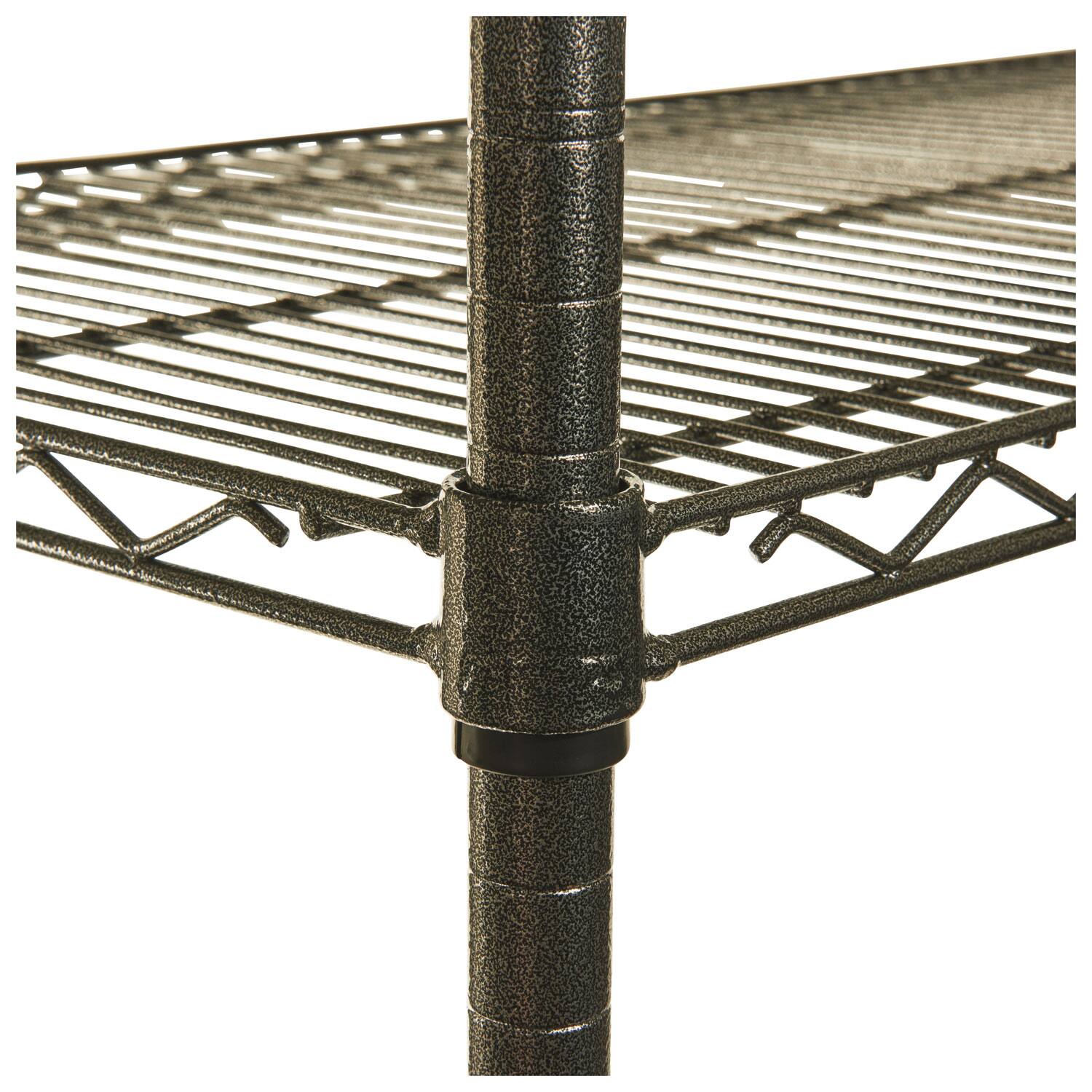 Left. Alera - Wire Shelving Starter Kit, Four-Shelf, 36w X 18d X 72h, Black Anthracite - Black Anthracite.