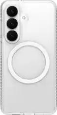 Front. Insignia™ - Hard-Shell Case with Magnetic Charging Ring for Samsung Galaxy S26 - Clear.