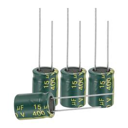 Unique Bargains - 15uF 400V 10x13mm Electrolytic Capacitor, High Frequency, Low Impedance, Radial Leads, 12pcs - Green