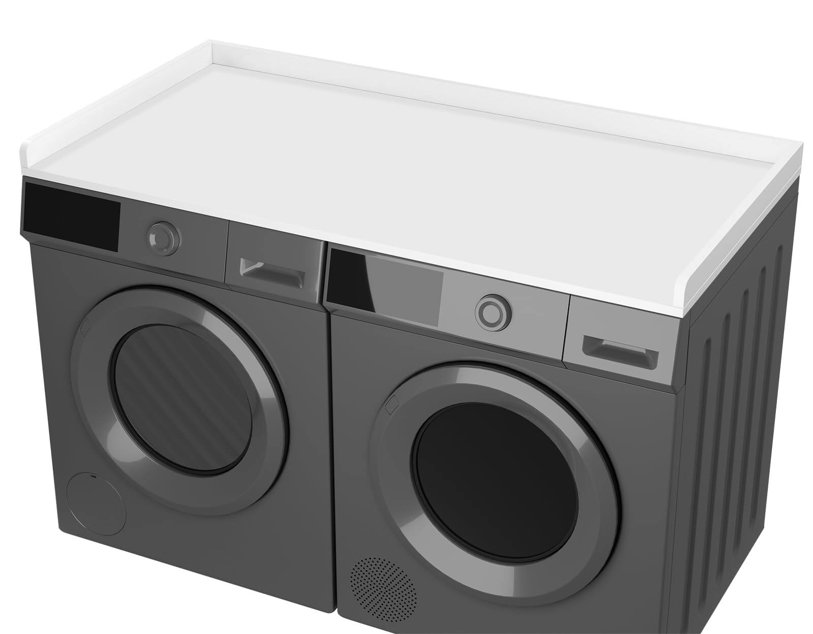 JETRANSPORT - Washer Dryer Countertop For Ge - 54" X 27.5" Laundry Shelf Topper With Edge Cover Guard & Storage Organizer - White