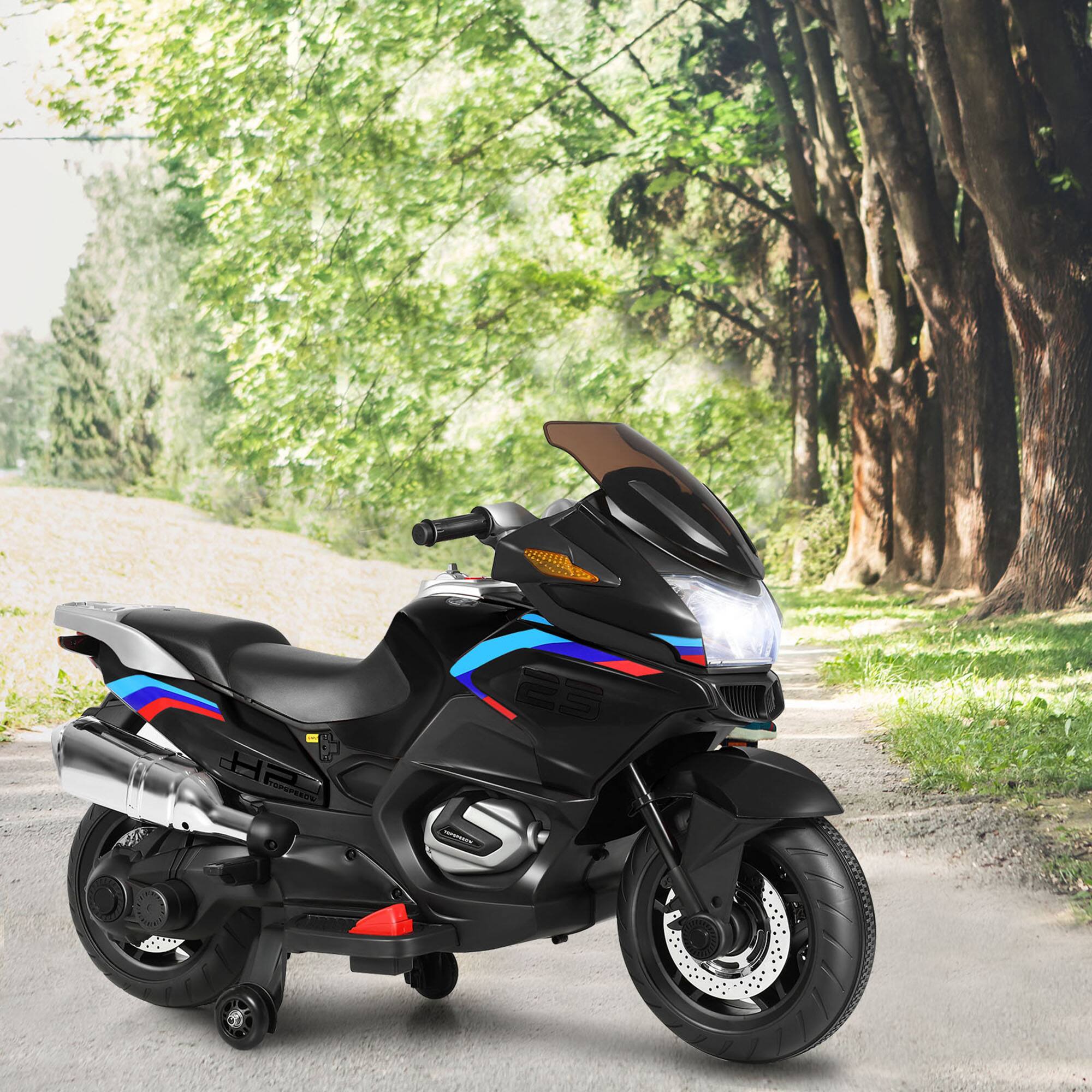 Alt View 2. Gymax - Gymax 12V Electric Kids Ride On Motorcycle w/ Training Wheels Black - Black.