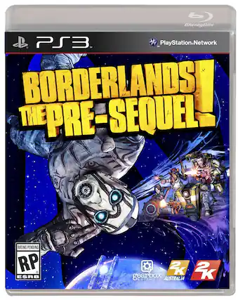 Blu-ray Disc
PS3
PlayStation Network
BORDERLANDS THE PRE-SEQUEL
RATING PENDING RP ESRB
2K
gearbox software AUSTRALIA - M (Mature 17+)