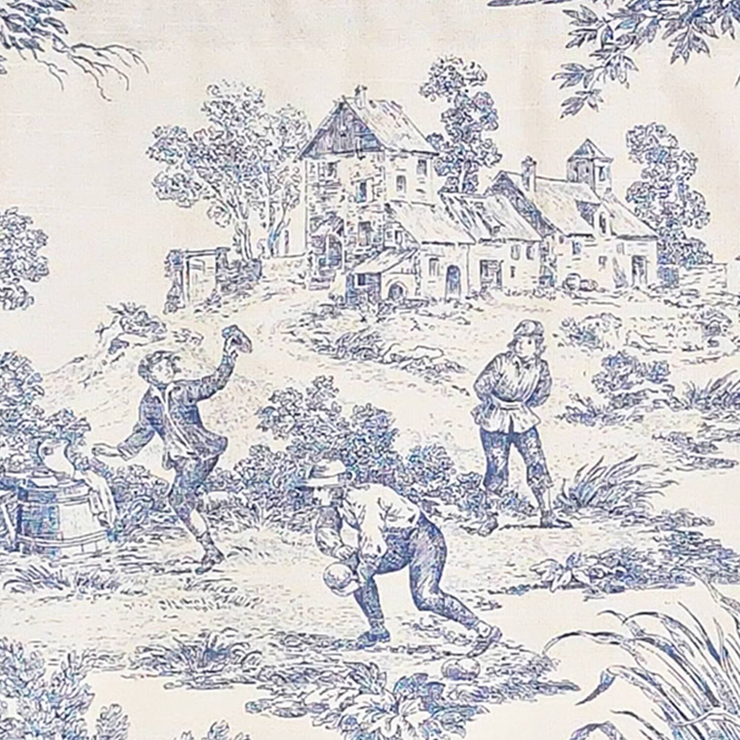 Left. RLF Home - RLF Home Old-World Provance 100% Cotton Rod Pocket Lined  Window Valance 50" x 15" Blue - Blue.