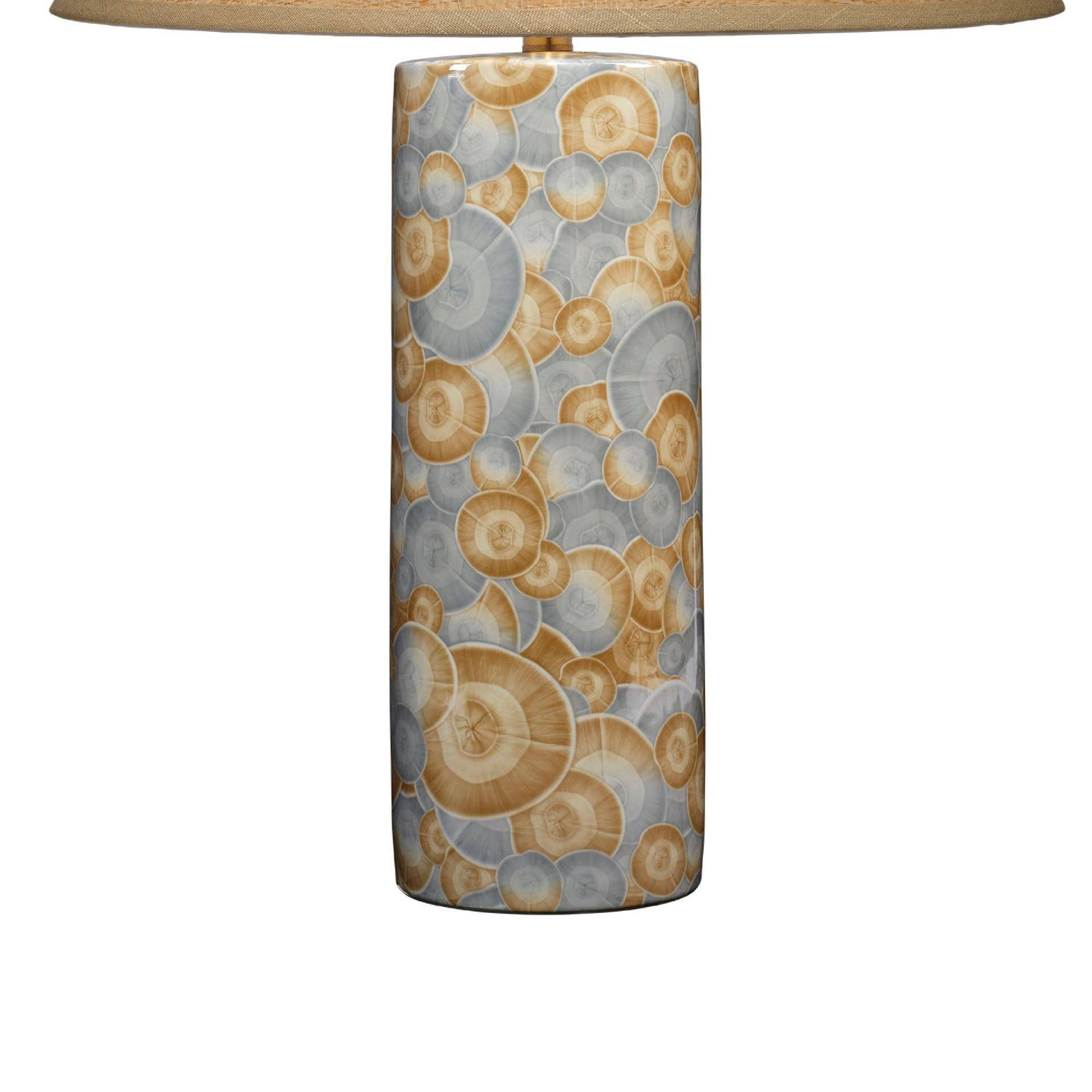 Back. Manhattan Lane - Eriy Accent Table Lamp, Raffia Cone Shade, Abstract 29 Inch - Blue, Natural Brown.