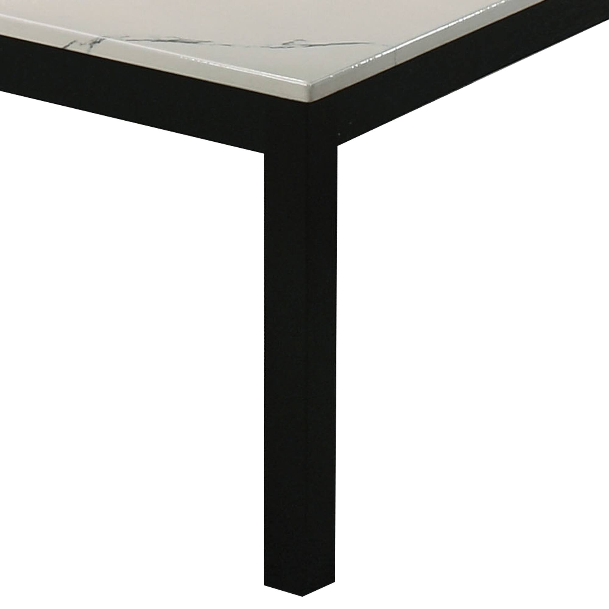 Alt View 1. Vaczon - Faux Marble Table Set, Coffee Table & 2 Side Tables, Solid Wood Legs and Engineered Wood Frame - White.