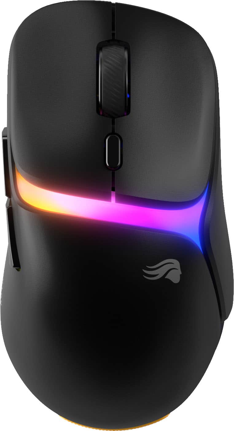 Glorious - Model D3 Lightweight Wireless Optical Gaming Mouse with InfinitePlay Swappable Battery System & Charging Base Station - Wireless - Black - Front_Zoom