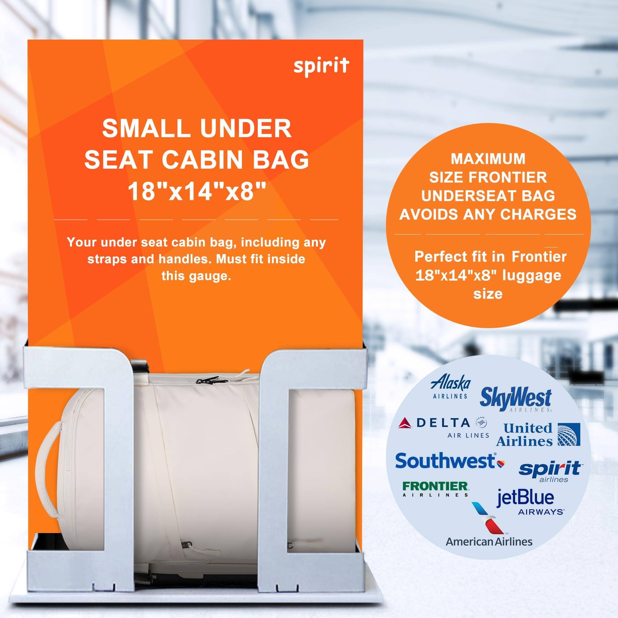 Alt View 1. Stamp n Camp - Travel Backpack 18x14x8 Spirit Airlines Personal Item Bag  Carry On Luggage Underseat Flight Approved Weekender Fits 15 - Beige-X-Large.