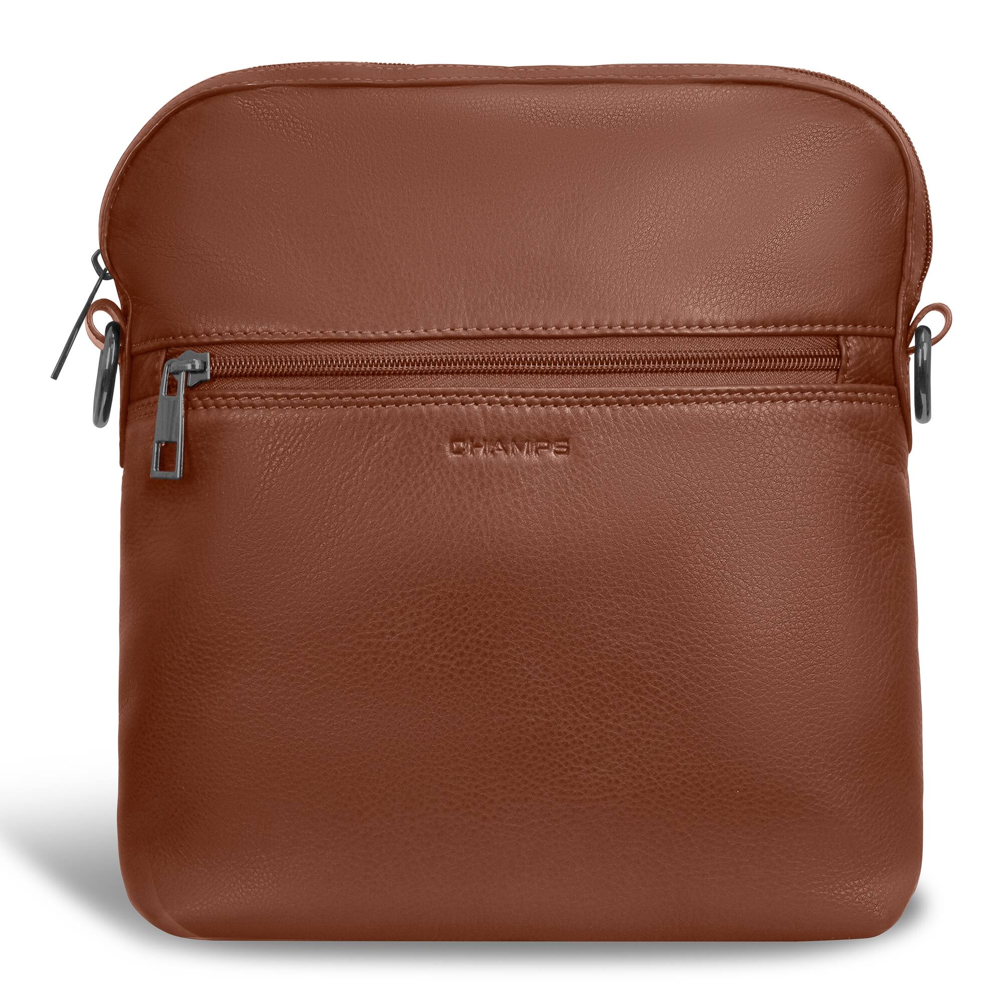 Alt View 2. Champs - Onyx Collection Leather Cross-Body Bag - Brown.