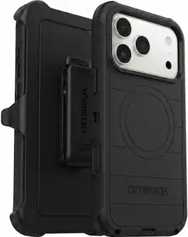 OtterBox - iPhone 17 Pro Max (Only) - Defender Series Case - Holster Clip Included - Snaps on MagSafe - Rugged & Durable - Black