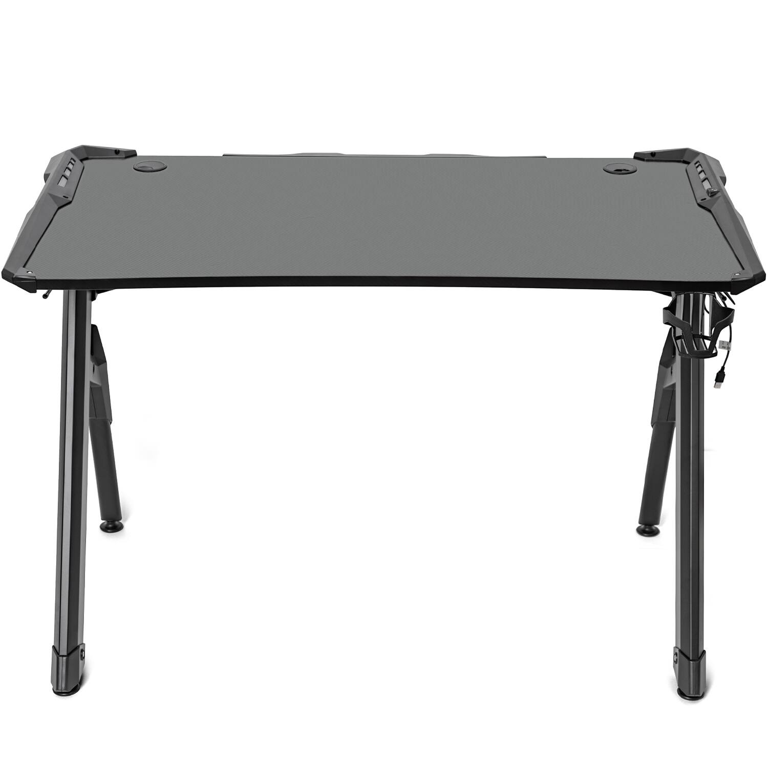 Alt View 3. Deco Gear - 47" LED Gaming Desk with Carbon Fiber Surface, Cable Management and Headphone Hook GDK100 - Black.