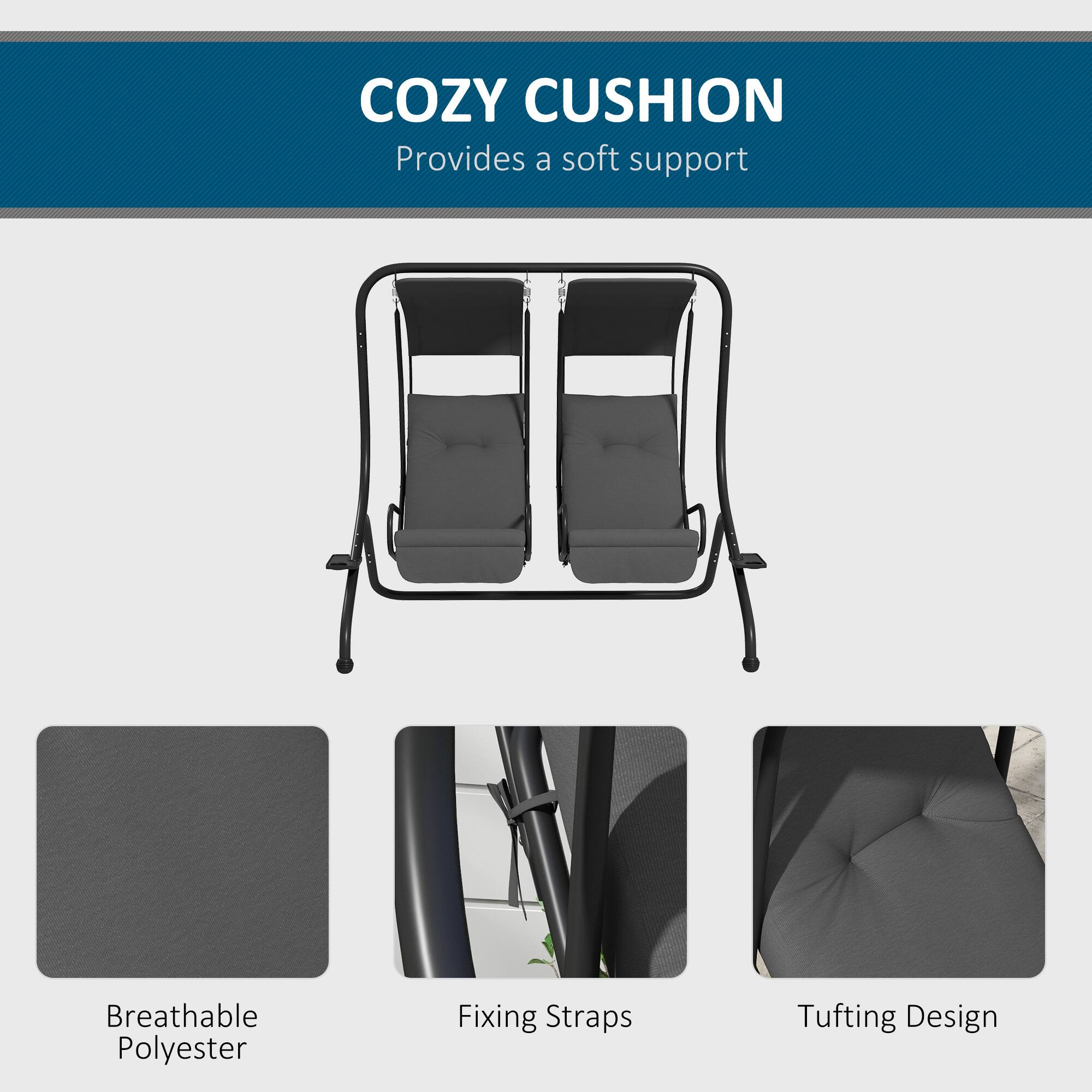 COZY CUSHION
Provides a soft support
Breathable Polyester
Fixing Straps
Tufting Design