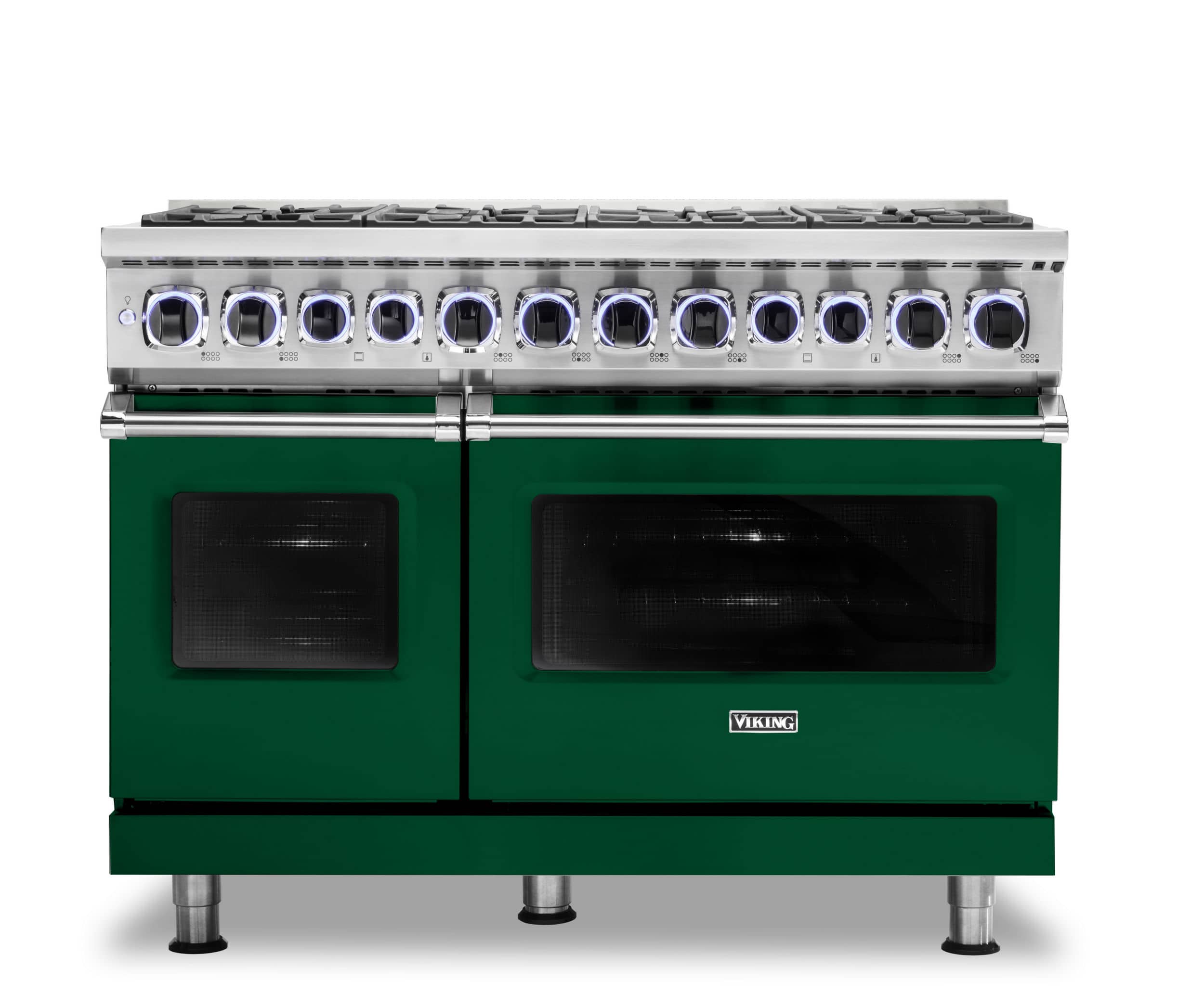 Front. Viking - 48"W./24"D. Dual Fuel Sealed Burner Range-8 Burners-LP - Ivy.