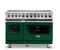 Front. Viking - 48"W./24"D. Dual Fuel Sealed Burner Range-8 Burners - Ivy.