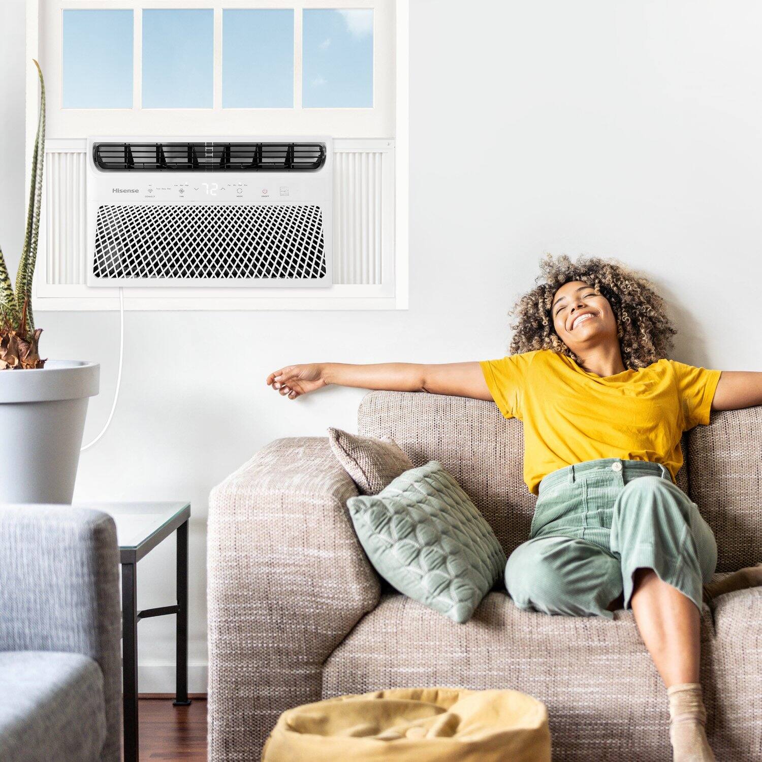 Alt View 23. Hisense - 350 sq. ft. 8,000 BTU Smart Window Inverter Air Conditioner with Wi-fi and Remote Control - White.