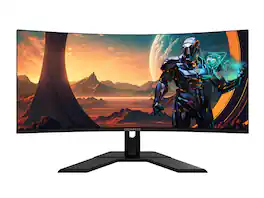 GIGABYTE - GS34WQC 34" LED WQHD FreeSync Premium Curved Gaming Monitor with HDR (HDMI, DisplayPort) - Black