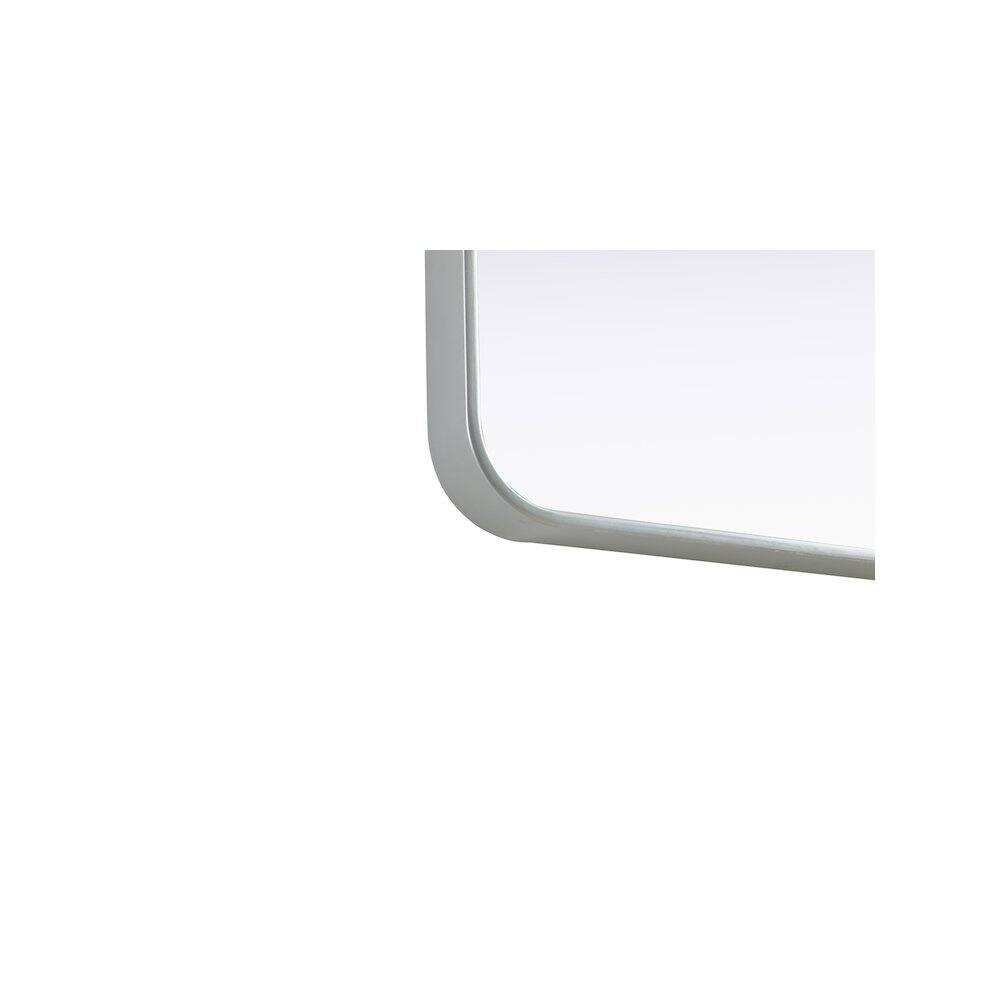 Left. Elegant Decor - Contour Metal Square Mirror 30x30 in Silver - Silver.