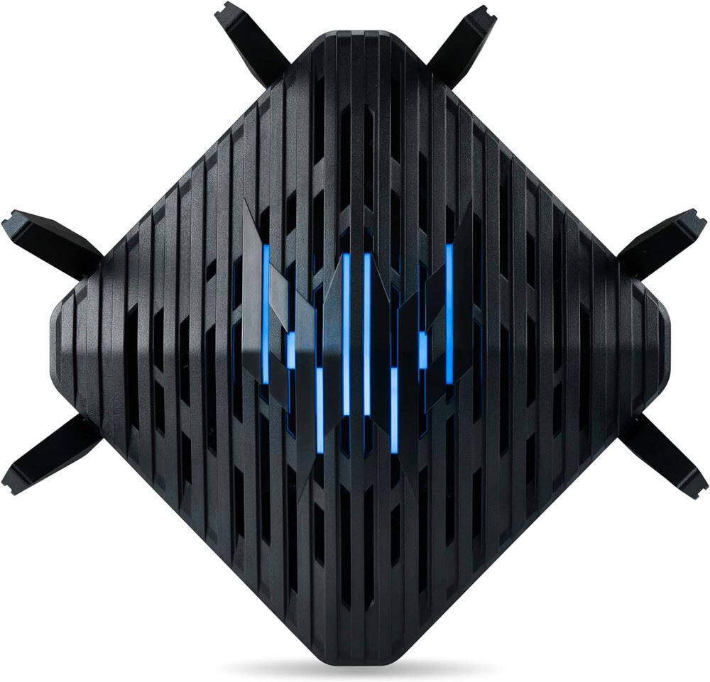 Back. Acer - Predator Connect W6 WiFi 6E Router Tri Band AXE7800 FF.G22AA.001 - Black.
