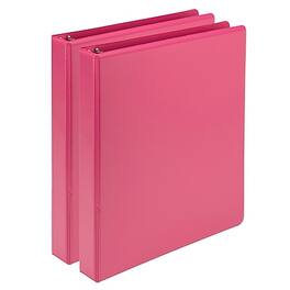 Samsill - Fashion Colors 1" View Binders, 3-Ring , Made in USA, 2/Pack - Pink