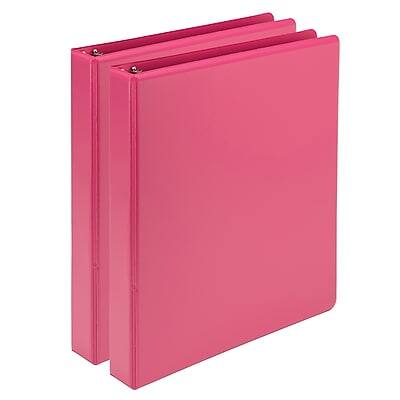 Front. Samsill - Samsill Fashion Colors 1" View Binders, 3-Ring , Made in USA, 2/Pack - Pink.