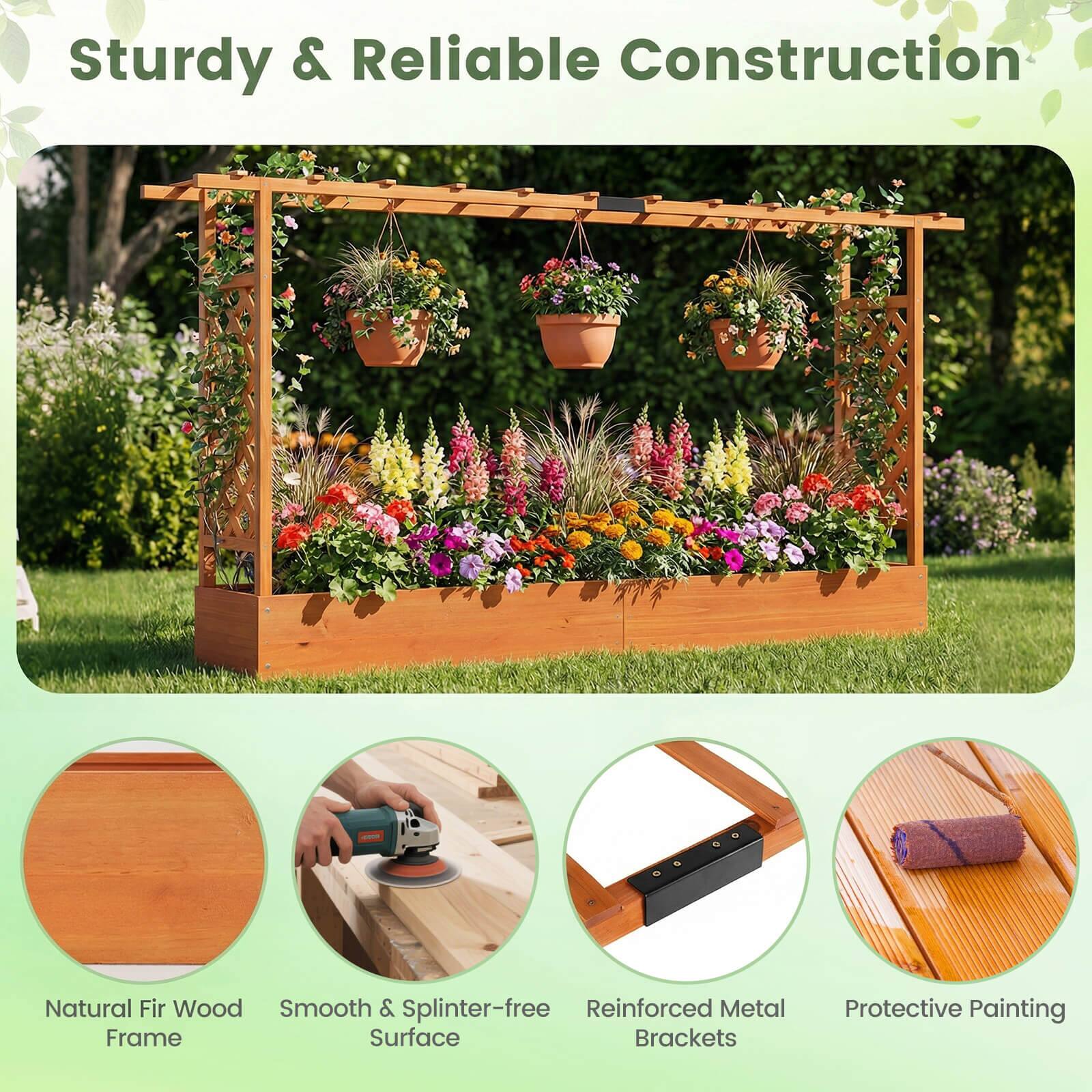 Sturdy & Reliable Construction

- Natural Fir Wood Frame
- Smooth & Splinter-free Surface
- Reinforced Metal Brackets
- Protective Painting