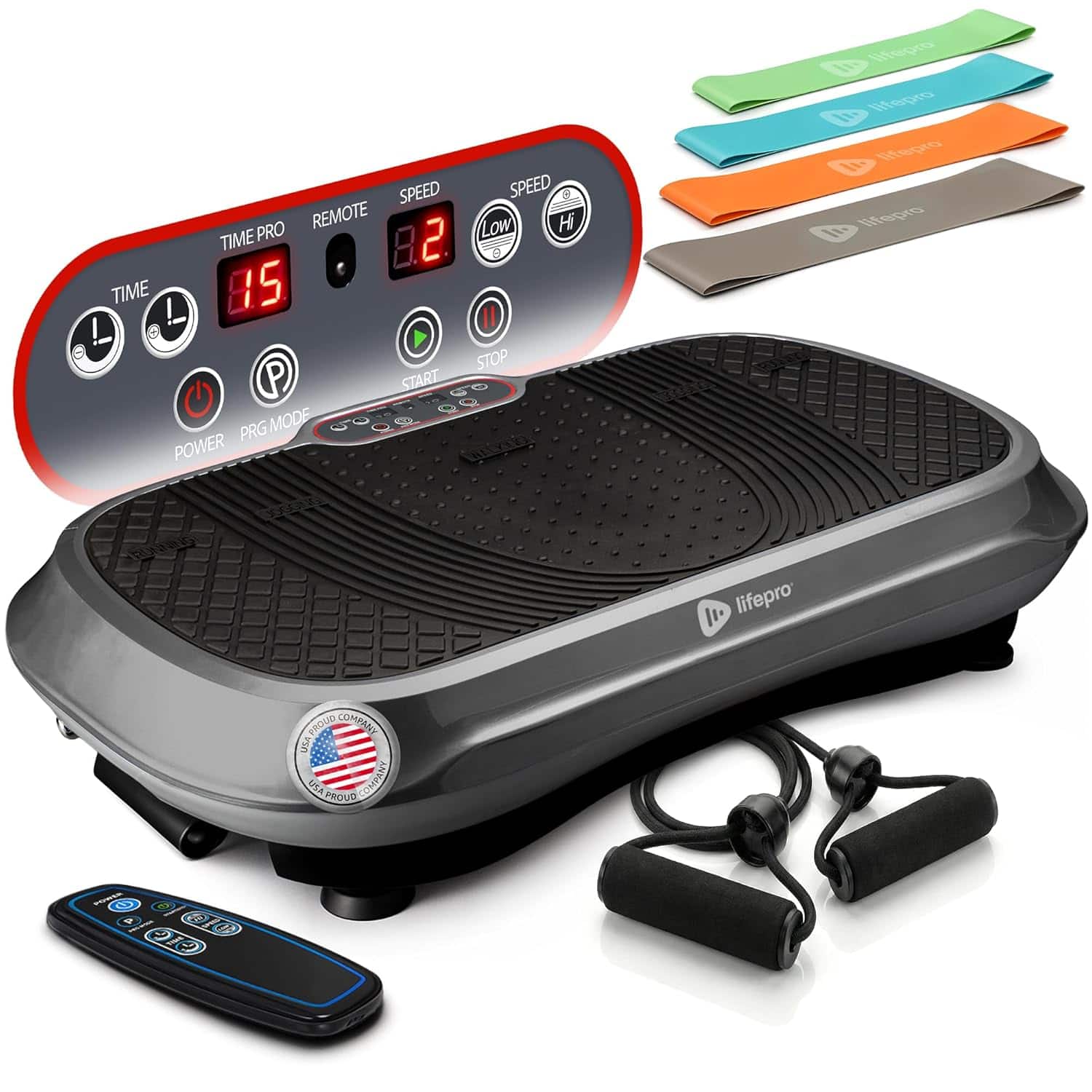 LifePro - Waver Vibration Plate – Whole Body Exercise Machine for Weight Loss, Muscle Toning & Lymphatic Drainage - Gray