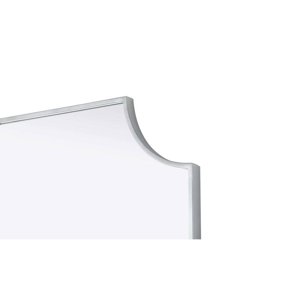 Left. Elegant Kitchen and Bath - Notched Metal Mirror 24x42 inch in Silver - Silver.