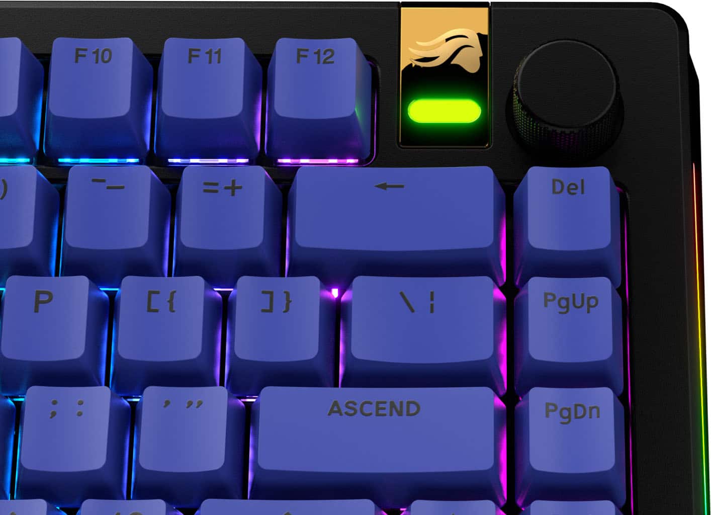 The text on the image reads:
F10 F11 F12 ) -_ = + Del P { } / PgUp ASCEND PgDn
The corrected text is:
F10 F11 F12 ) -_ = + Del P { } / PgUp ASCEND PgDn