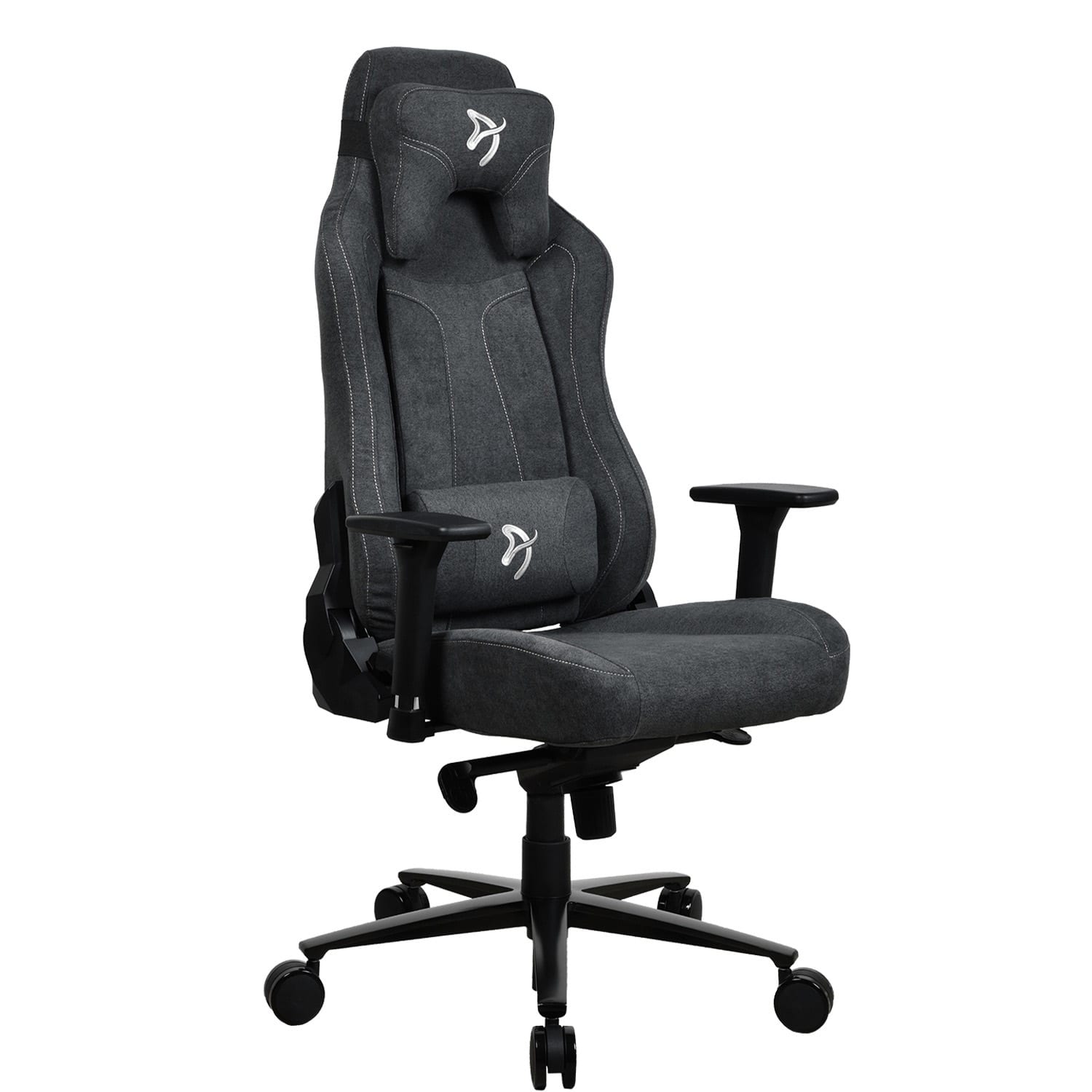 Front. Arozzi - Vernazza Premium Soft Fabric Ergonomic Office/Gaming Chair - Dark Grey.