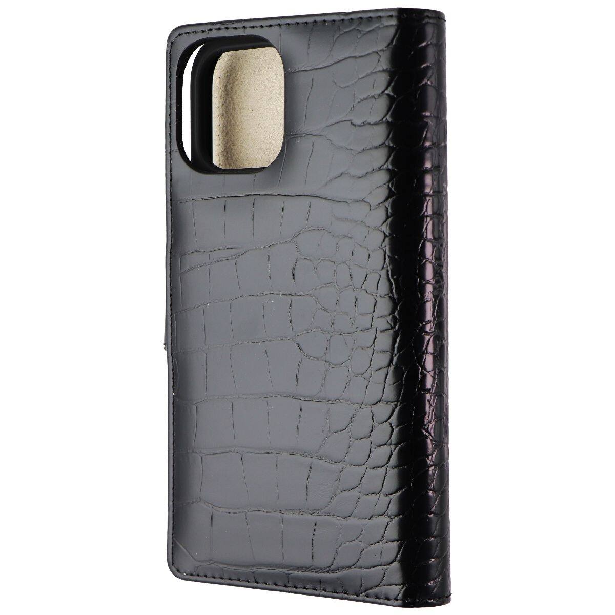Front. iDeal of Sweden - iDeal of Sweden Cora Phone Wallet for iPhone 12 Pro Max - Jet Black Croco - Black.