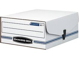 Bankers Box - Liberty Binder-Pak Corrugated File Storage Box, Snap Closure, Check & Voucher Size/Blue - White and Blue