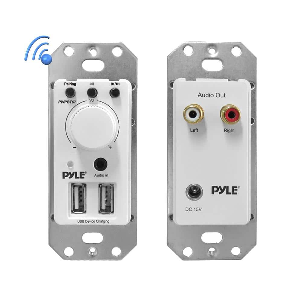 PYLE - In-Wall / Wall Plate Bluetooth Amplifier - White