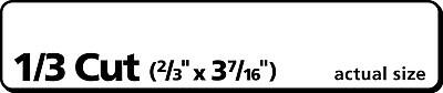 1/3 Cut (2/3" x 37/16") actual size