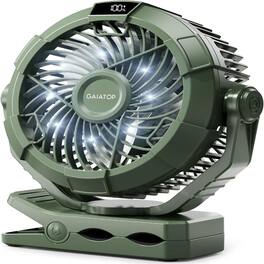 Loheer - Portable Rechargeable Camping Fan with LED Lantern, 4000mAh Battery Powered Clip On Desk Tent Fan, 360° Rotation