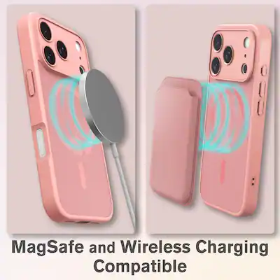 Vena For Apple iPhone 17 Pro Max Case Magsafe, Magnetic Shockproof Translucent Back Slim Protective Phone Case, Light Pink Vena For Apple iPhone 17 Pro Max Case Magsafe, Magnetic Shockproof Translucent Back Slim Protective Phone Case, Light Pink