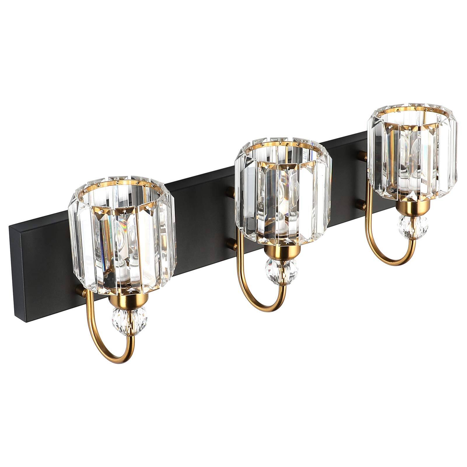Left. Dazzling Pops - Modern Bathroom Vanity Light Fixture s Metal Crystal Hj - Round-Chrome 6-light.