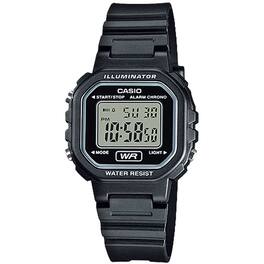 Casio - Women's Illuminator Digital Watch with Resin Band - LA-20WH-1A - Black