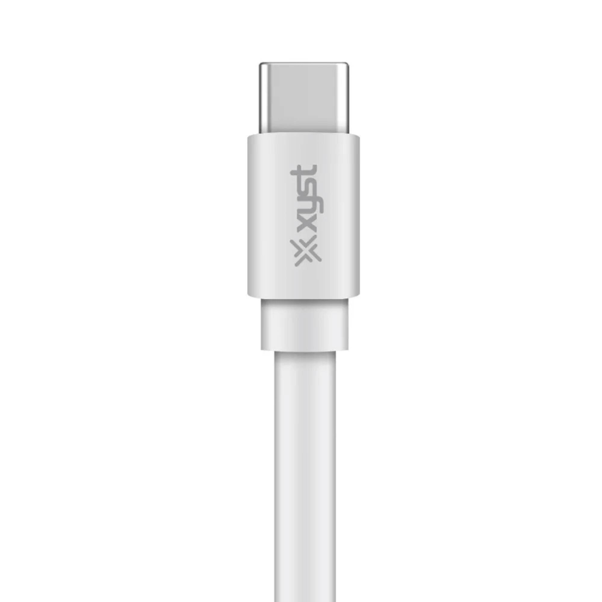 Alt View 3. Xyst - Flat USB-C to USB-C Charge and Sync Cable 4Ft - White.