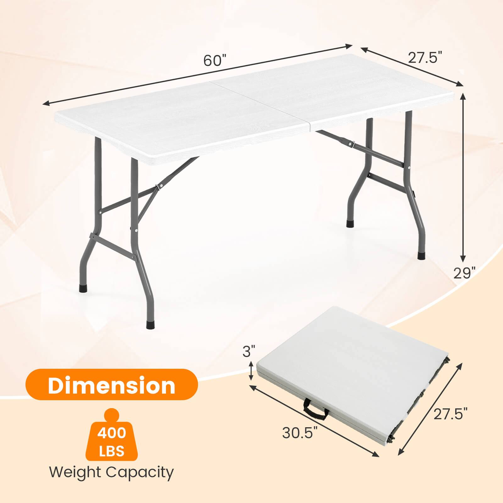 60" x 27.5" x 29"  
Dimension  
400 LBS Weight Capacity  
3" x 30.5" x 27.5"
