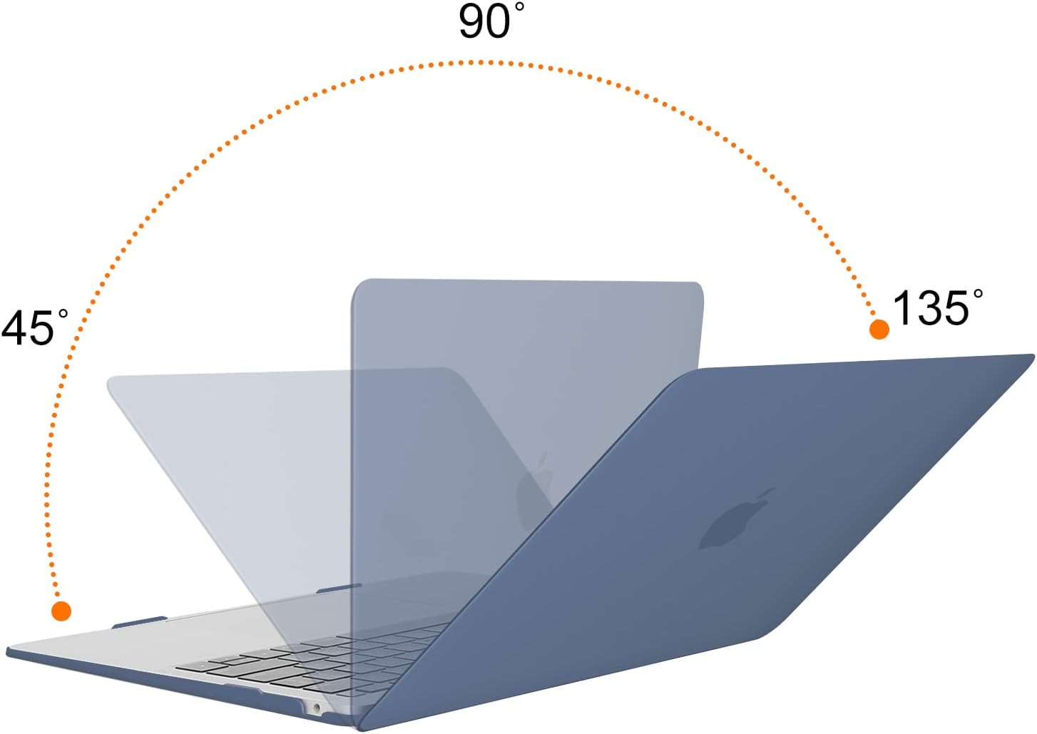 Back. mosiso - Case for MacBook Air 13 inch Case 2020 2019 2018 Release M1 A2337 A2179 A1932 with Touch ID with Keyboard Cover - Steel Blue.